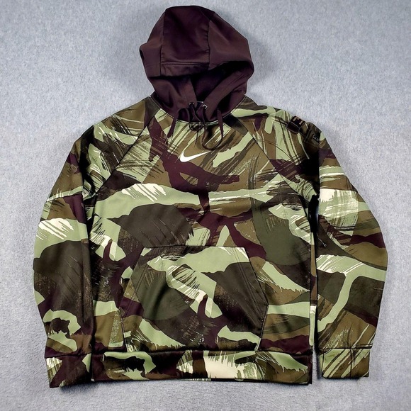 Nike Other - Nike Hoodie Mens Small Cascade Brushstroke Therma-Fit Fleece Pullover Sweatshirt